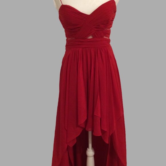 Adrianna Papell Red High Low - Picture 4 of 4